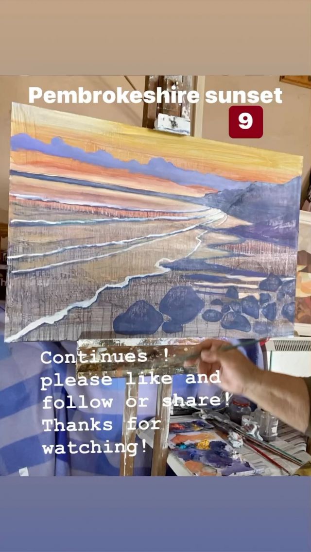 Pembrokeshire sunset 9 #oilpainting #oilsketch #artwork #pembrokeshireartist #barbarapriceartist #artinprogress #visualartwork #paintinginprogress #studioartist #atmosphere #originalartwork #painting #wetpaint #artoninstagram #instagood #instart