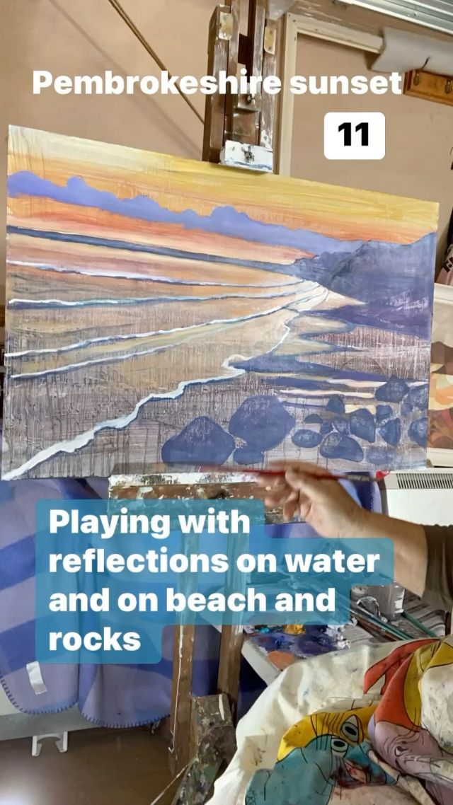 Pembrokeshire sunso11 #oilpainting #oilsketch #barbarapriceartist #pembrokeshireartist #visualartwork #paintinginprogress #studioartist #artwork #artistatwork #welshartist #sunsetpainting #art #artoninstagram #instart #instagood #instartist_